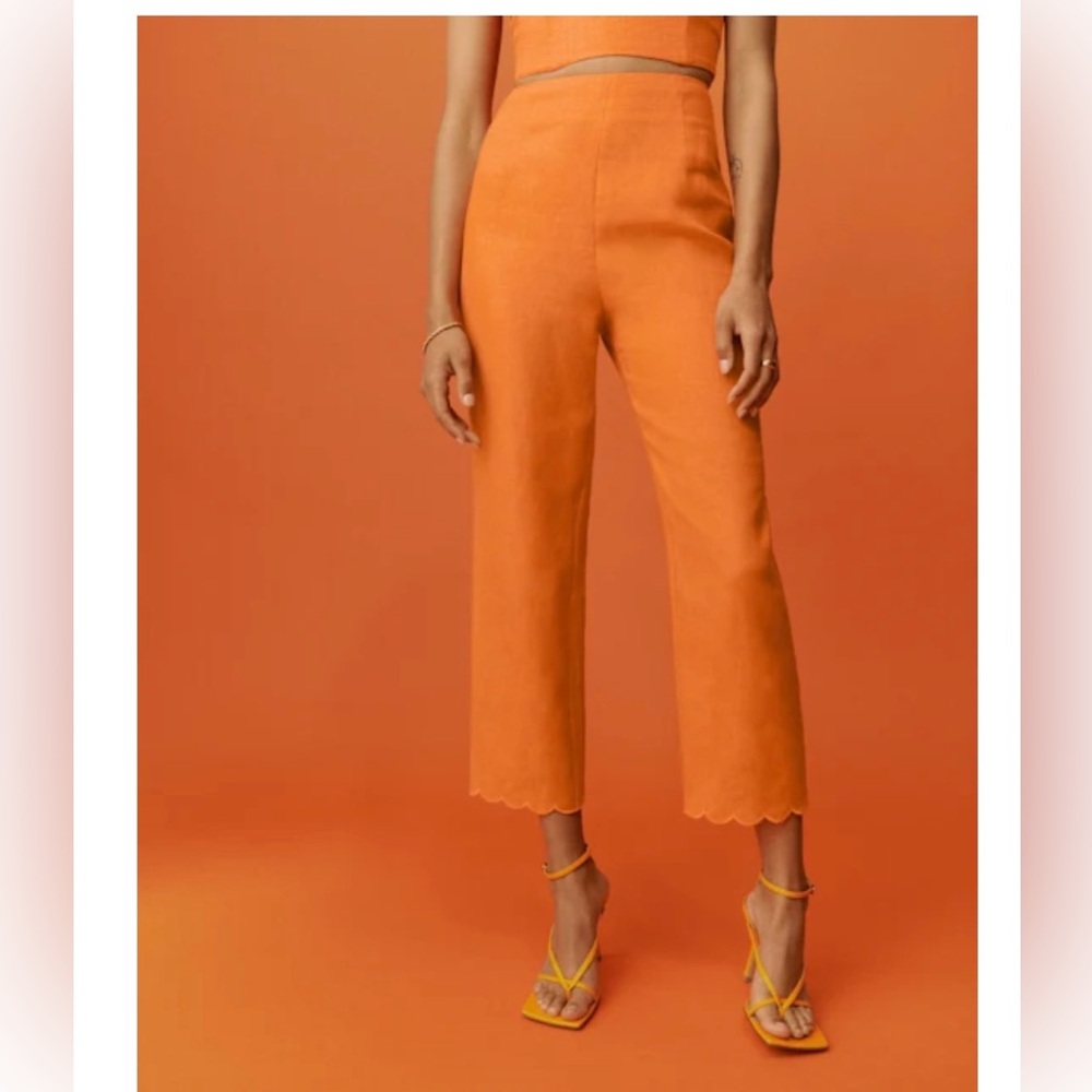 Reformation Liam Linen Pant Citrus - Size 2